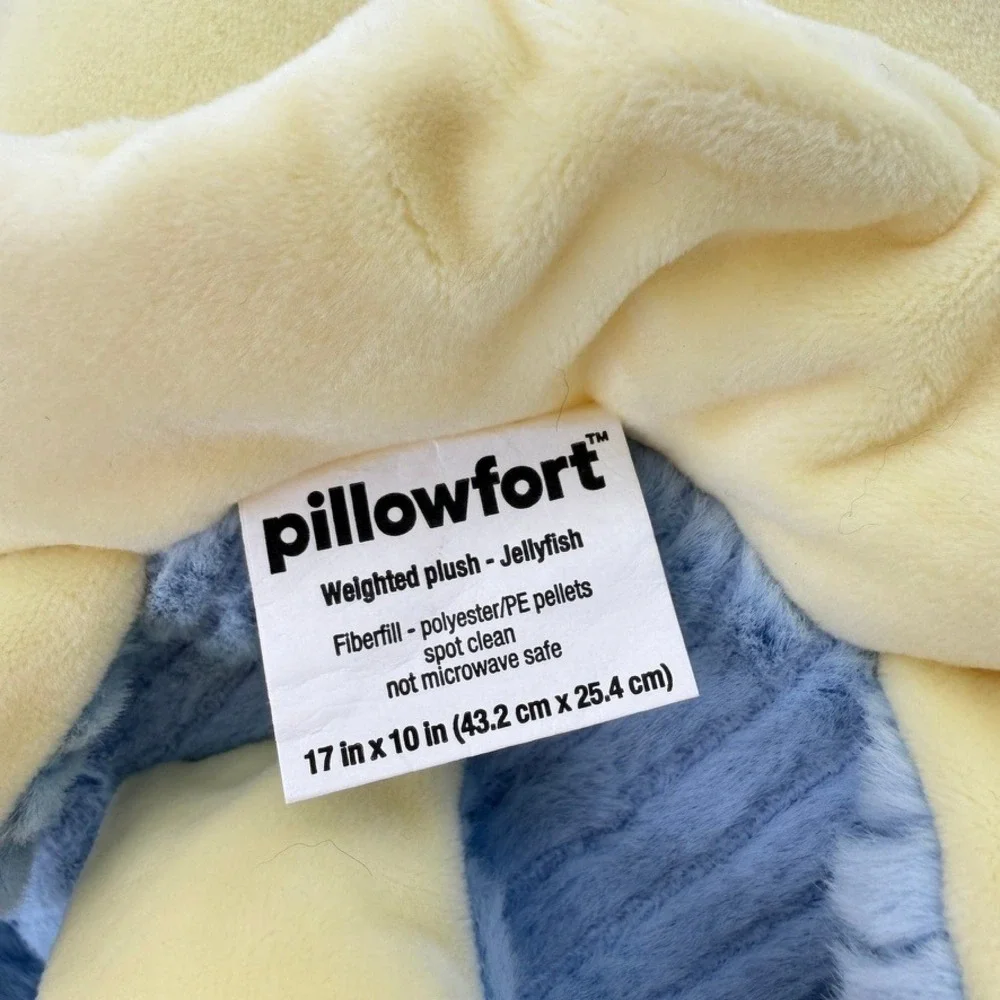 Pillowfort Weighted Jellyfish Plush 17in Yellow Blue Sensory Stuffed Animal